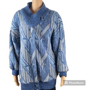 Vtg Tundra Women’s Small 100% virgin wool Scandinavian yarn Sweater Cardigan